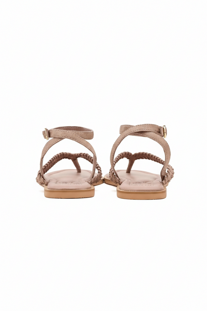 Free People - Waverly Whipstitch Thong in Pearl Blush Suede Co