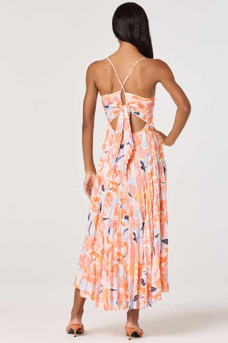ASTR The Label -  Blythe Dress in Orange Blue Floral