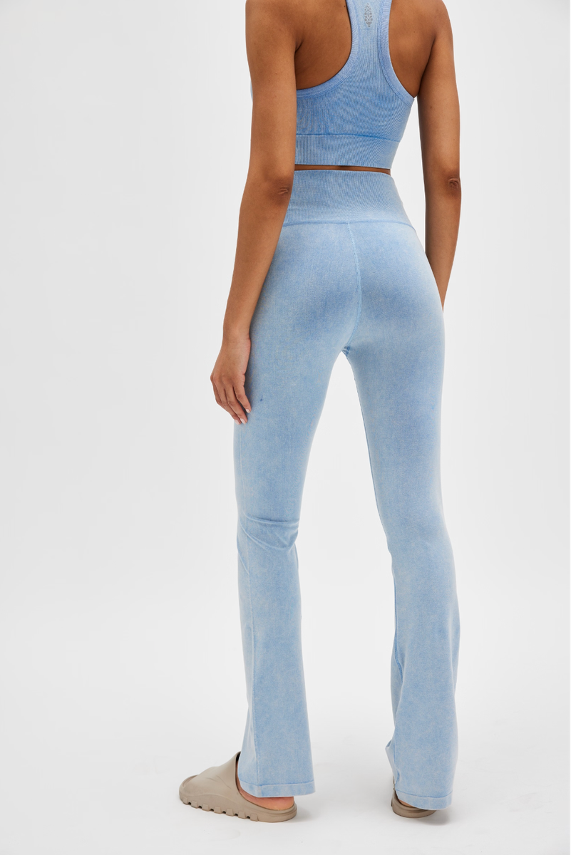 Free People Movement - Go To Smooth Flare Legging in Washed Denim Blue
