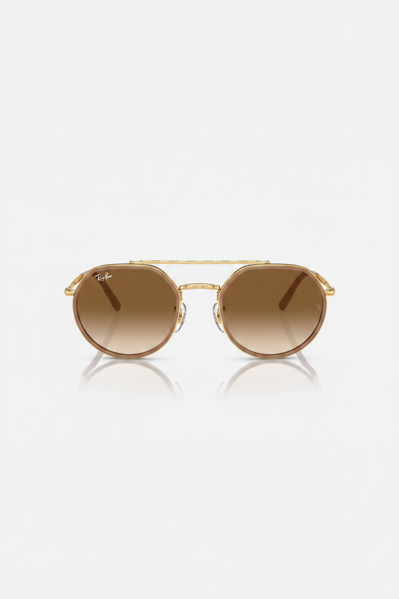 Ray Ban - Arista Gold Polished Frame and Clear Brown Lenses - RB3765 001/51 53-22