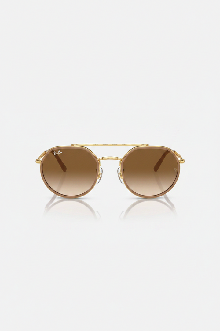 Ray Ban - Arista Gold Polished Frame and Clear Brown Lenses - RB3765 001/51 53-22