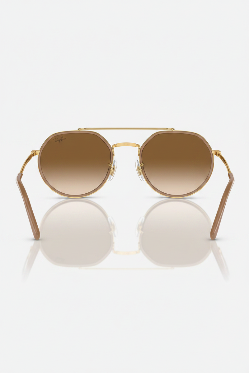 Ray Ban - Arista Gold Polished Frame and Clear Brown Lenses - RB3765 001/51 53-22