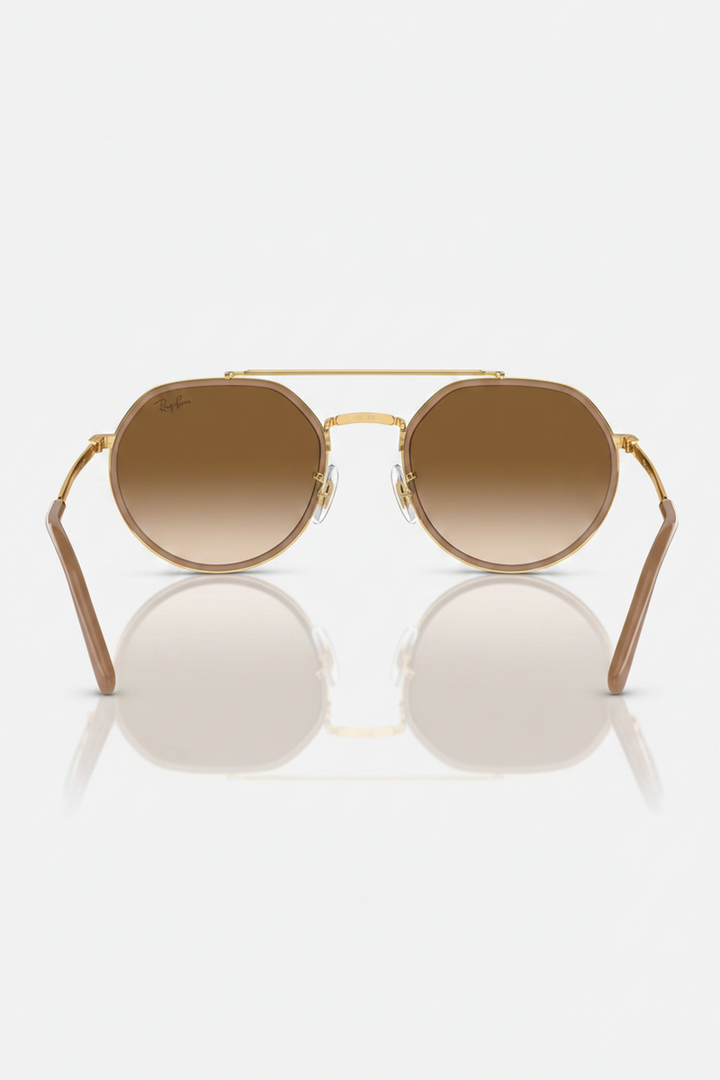 Ray Ban - Arista Gold Polished Frame and Clear Brown Lenses - RB3765 001/51 53-22