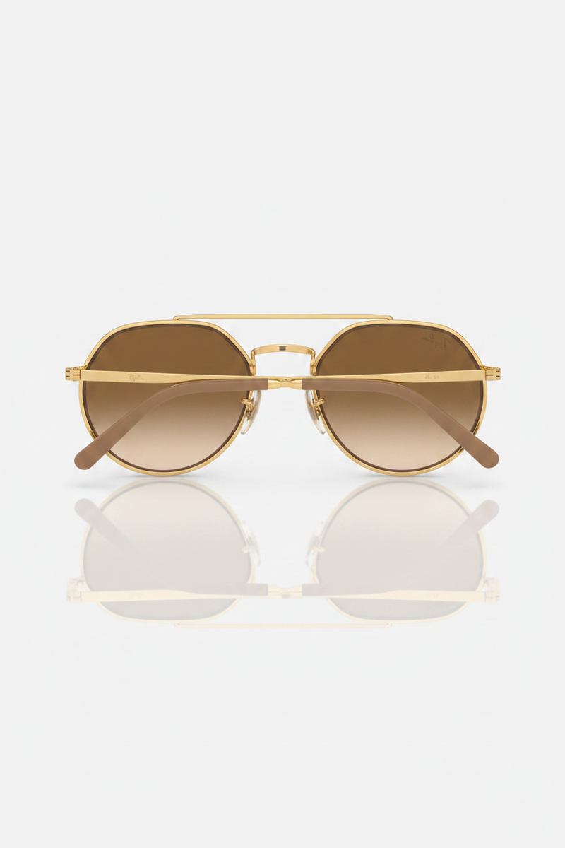 Ray Ban - Arista Gold Polished Frame and Clear Brown Lenses - RB3765 001/51 53-22