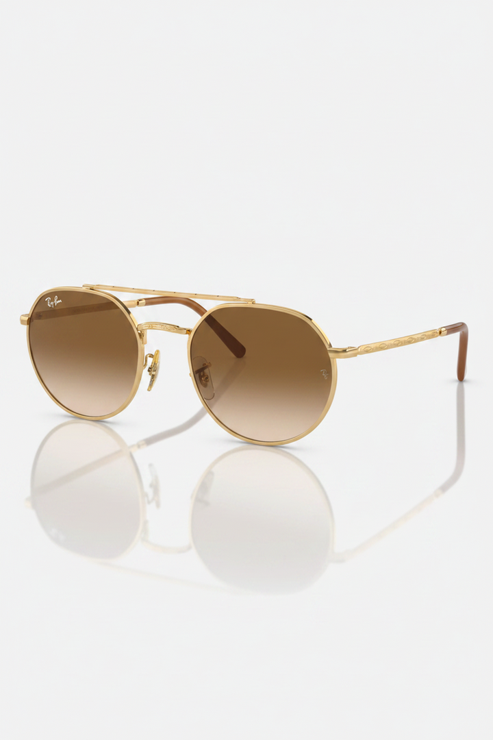 Ray Ban - Arista Gold Polished Frame and Clear Brown Lenses - RB3765 001/51 53-22