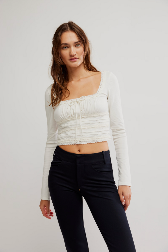 フリーピープル Free People Scarlet Smocked Long Sleeve レディース シャツ トップス Clean Ivory Free People Scarlet Smocked Long Sleeve Top – Dsquared Clothing