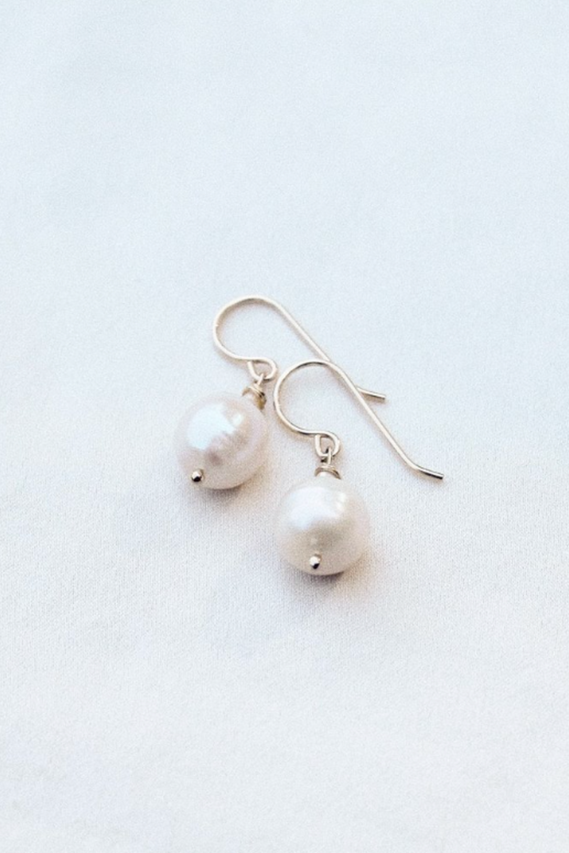 Sea to Seed - Baroque Pearl Drop Earrings in 14k Gold Fill