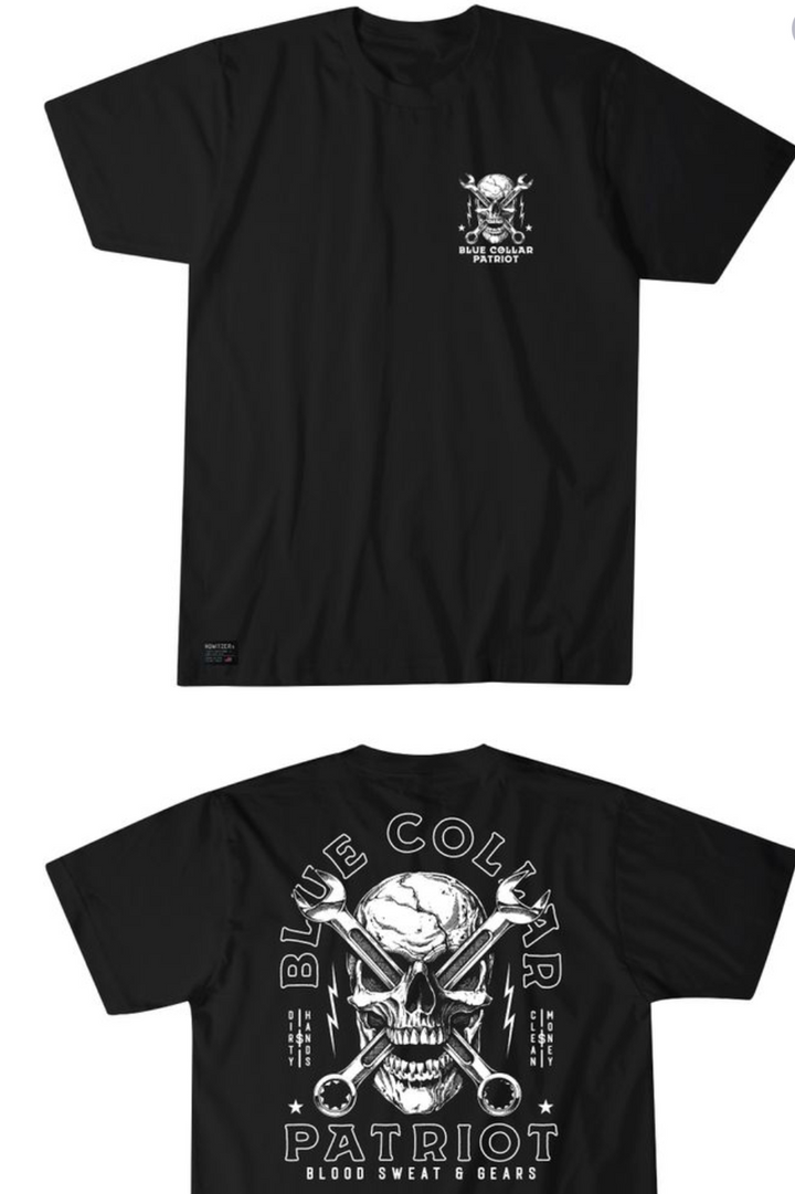 HOWITZER - Blue Collar Gears Short Sleeve Tee in Black