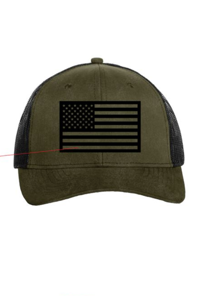 HOWITZER - Camo Flag Hat in Olive