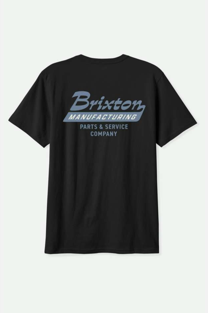 Brixton - Township Short Sleeve T-Shirt in Black / Grey Blue