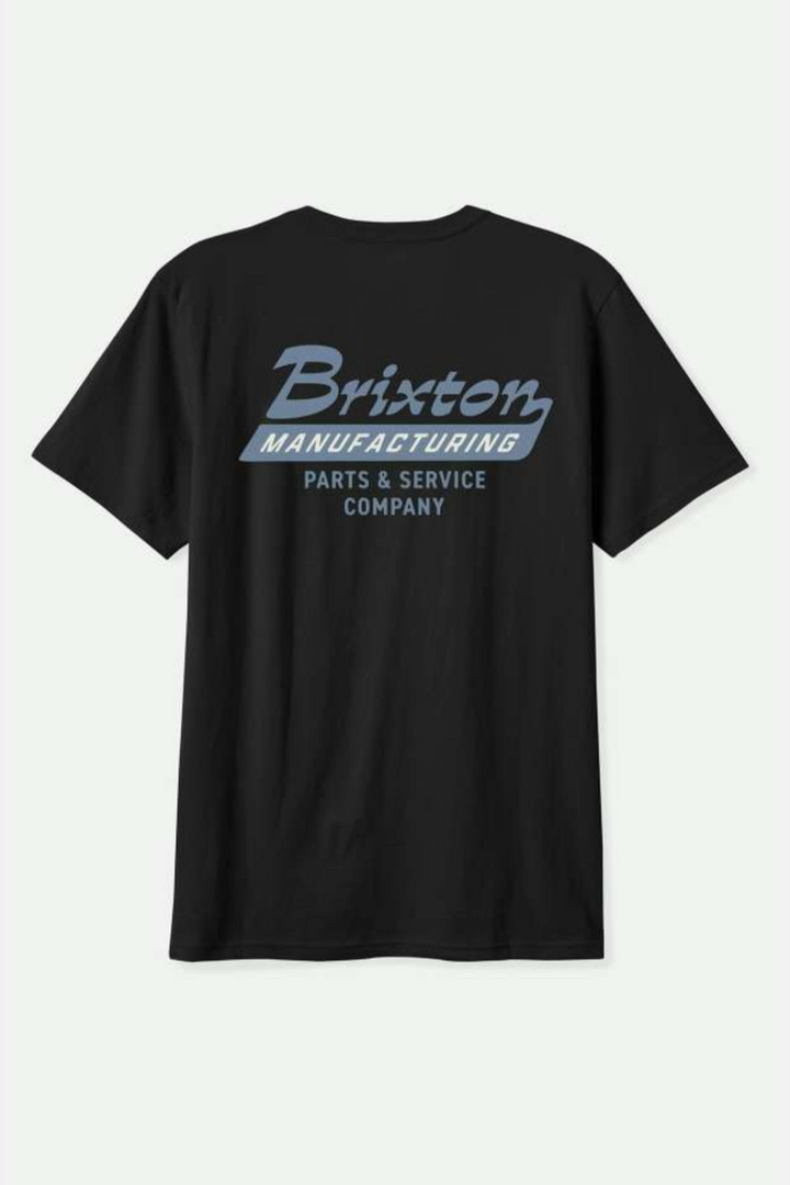 Brixton - Township Short Sleeve T-Shirt in Black / Grey Blue