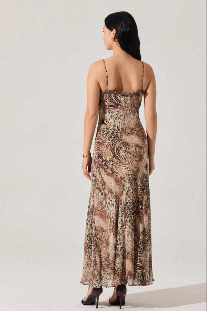 Astr - Maeryn Dress in Taupe Brown