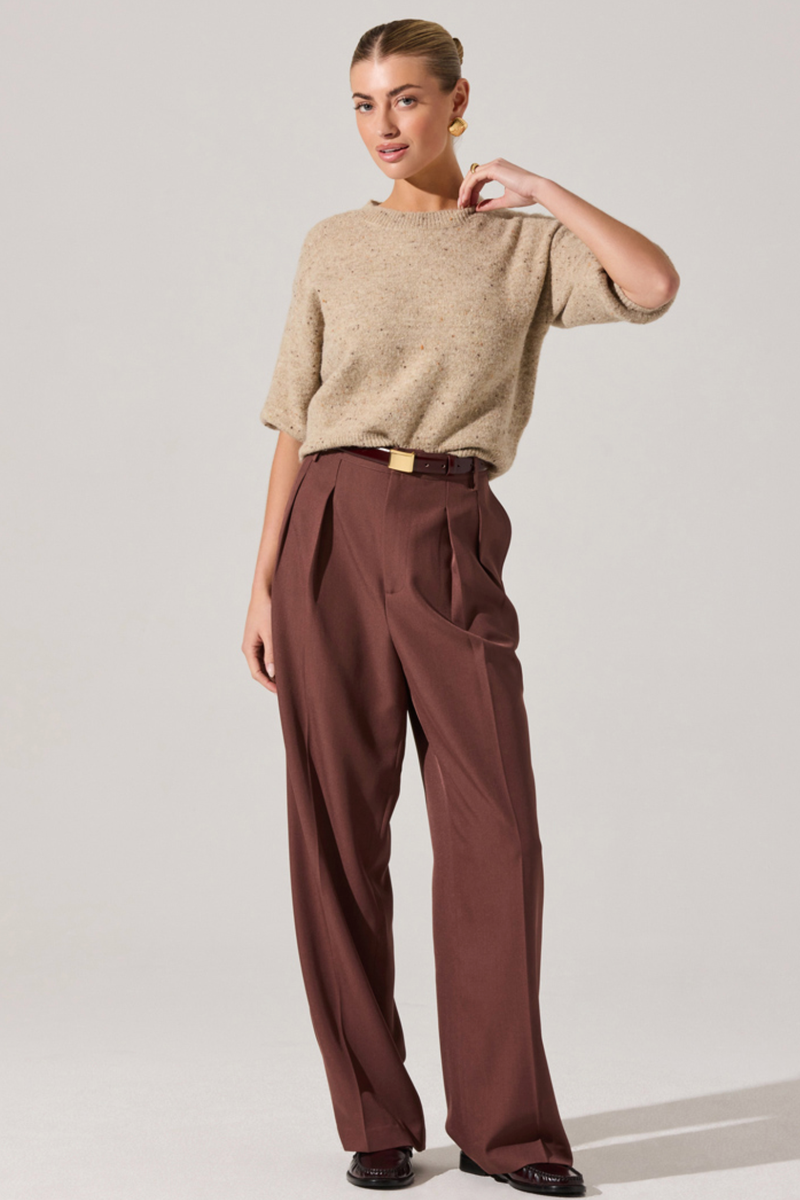 Astr - Faria Pants in Plum Brown