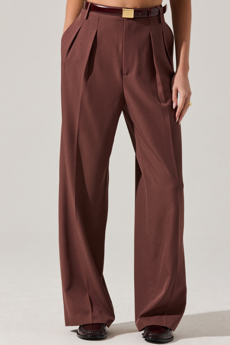 Astr - Faria Pants in Plum Brown