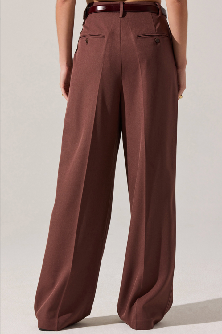 Astr - Faria Pants in Plum Brown
