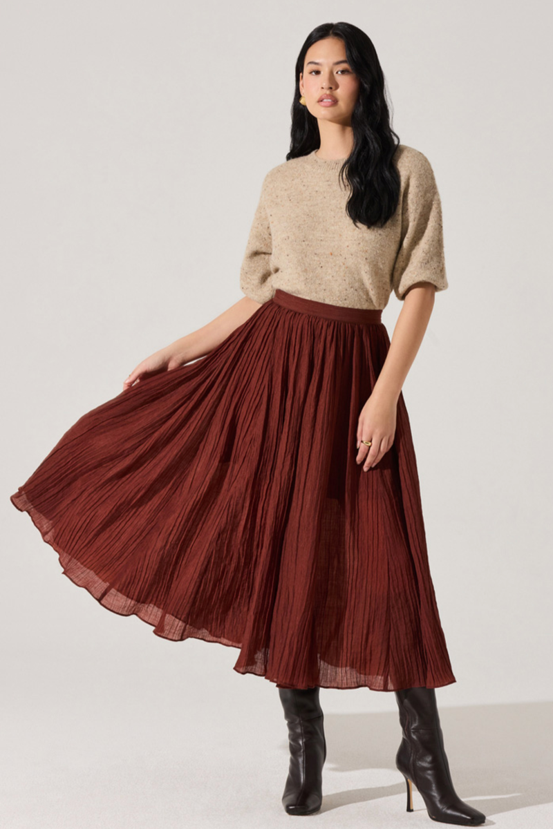 Astr - Salome Skirt in Burnt Brown