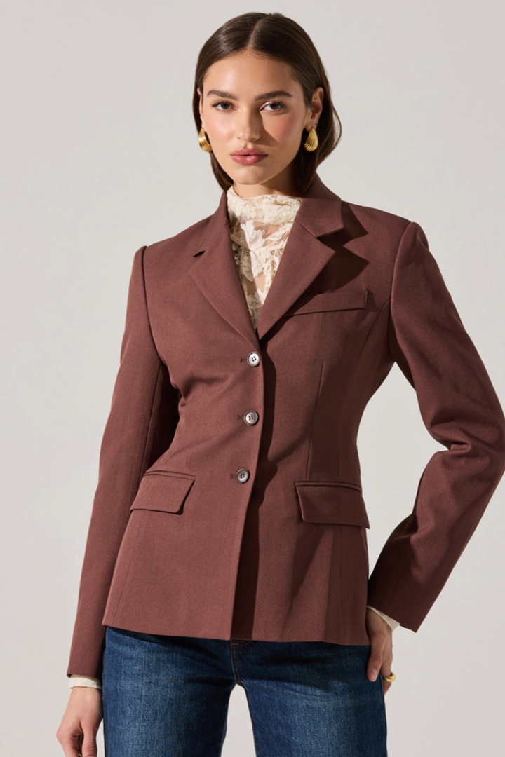 Astr - Valor Blazer in Plum Brown