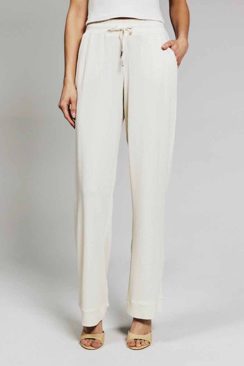 7DIAMONDS - Dahlia Knit Wide Leg Pant in Cream