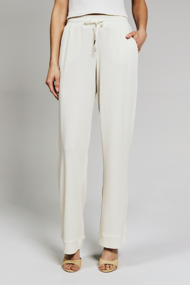 7DIAMONDS - Dahlia Knit Wide Leg Pant in Cream