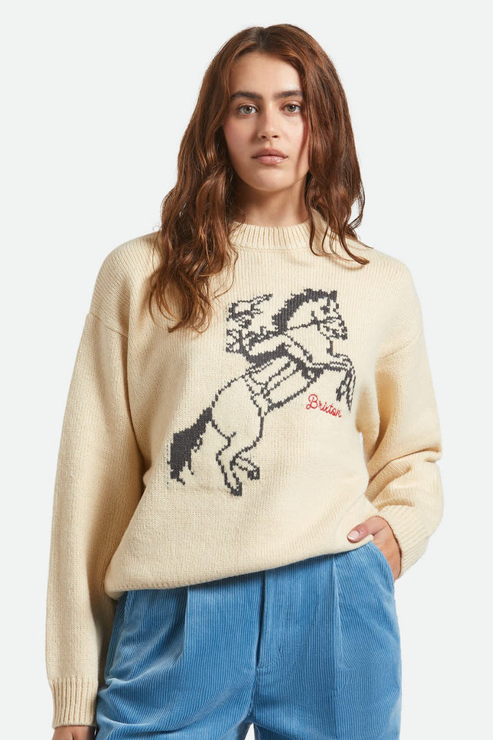 Brixton - Brixton Ranching Club Crew Sweater in Whitecap