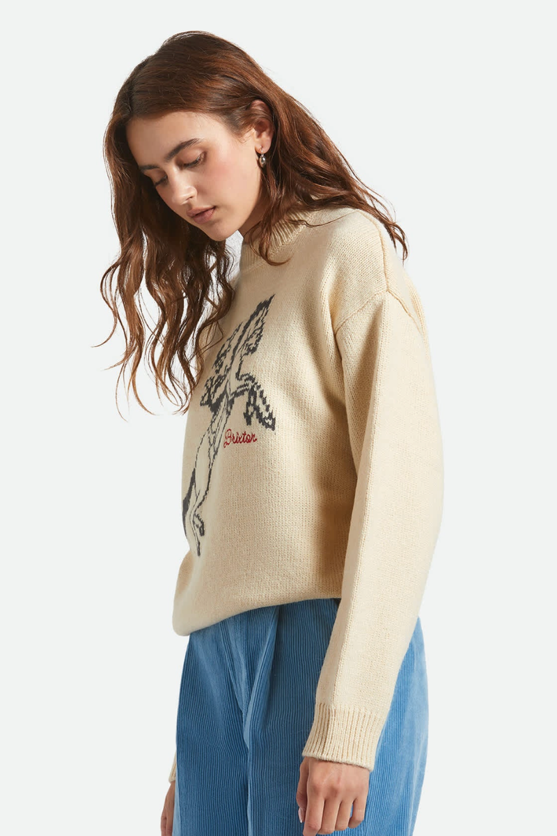 Brixton - Brixton Ranching Club Crew Sweater in Whitecap