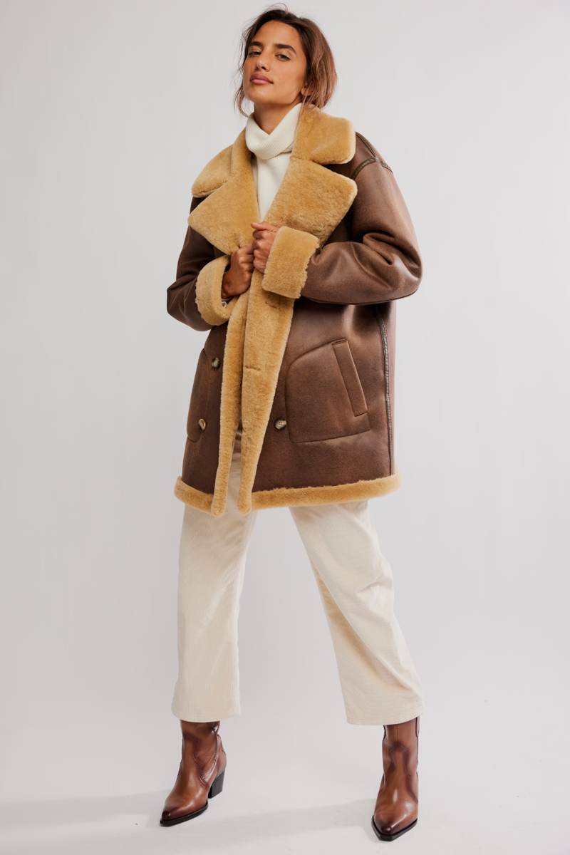 Free People - Mari Reversible in Tan Cream Combo