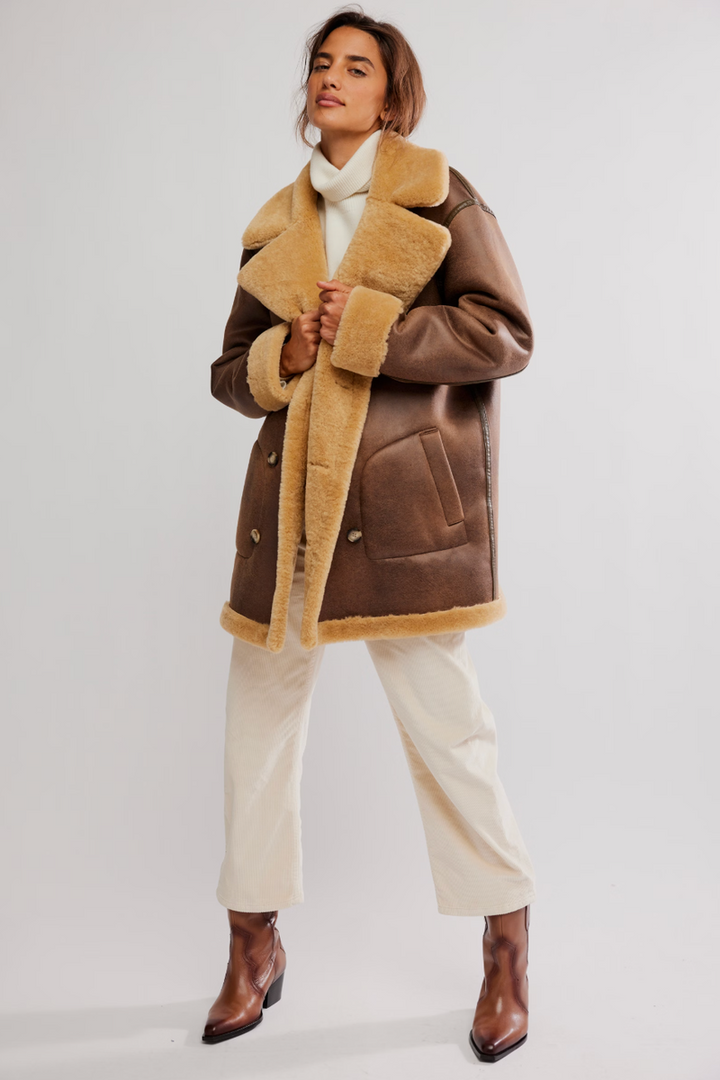 Free People - Mari Reversible in Tan Cream Combo