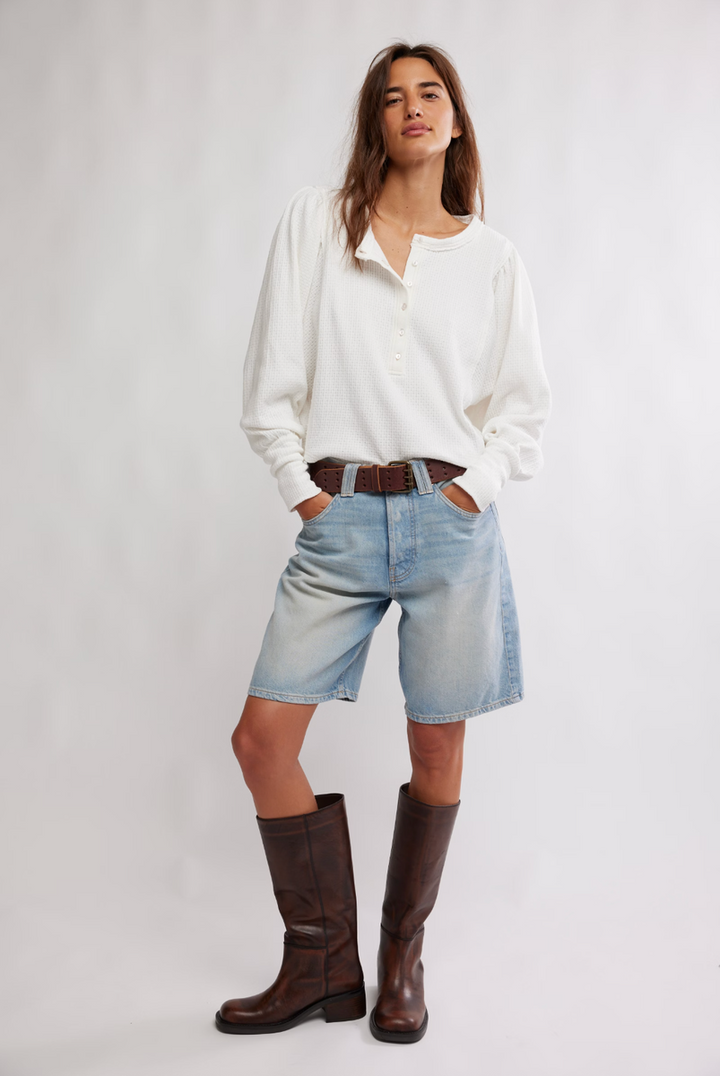 Free People - Quinn Knit Top in Ivory