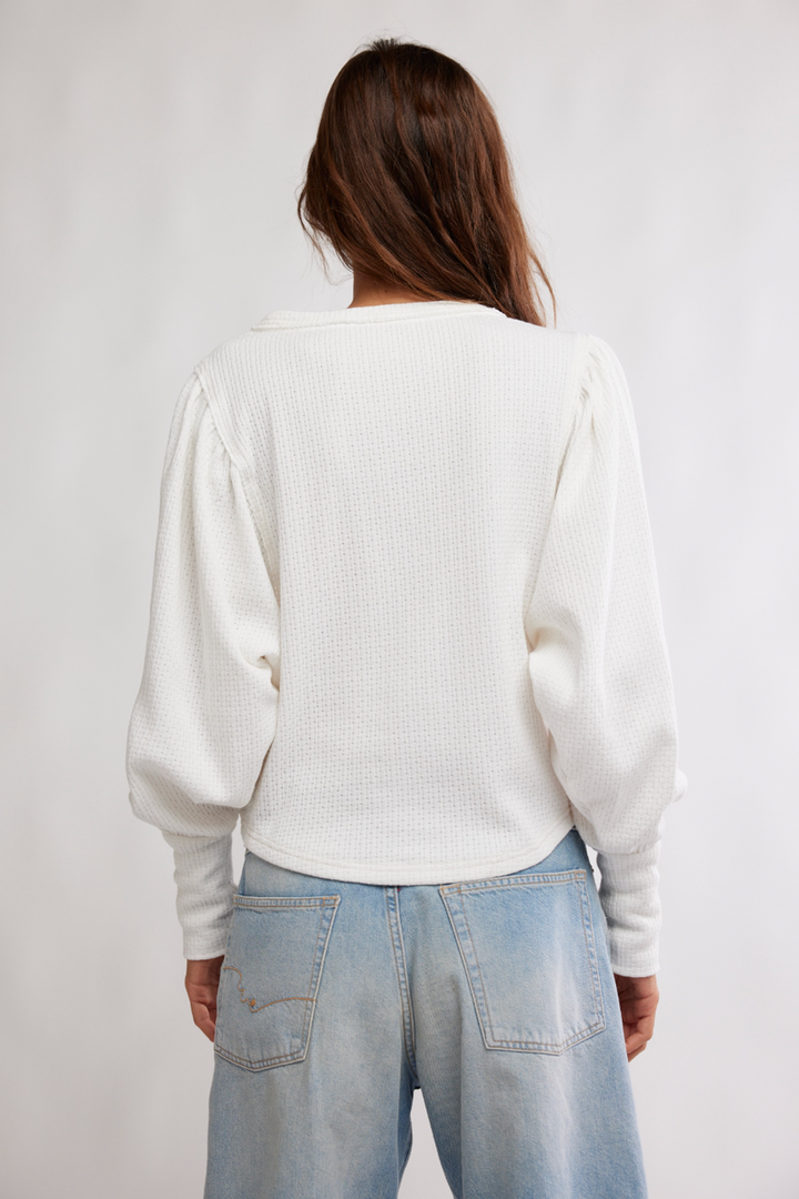 Free People - Quinn Knit Top in Ivory