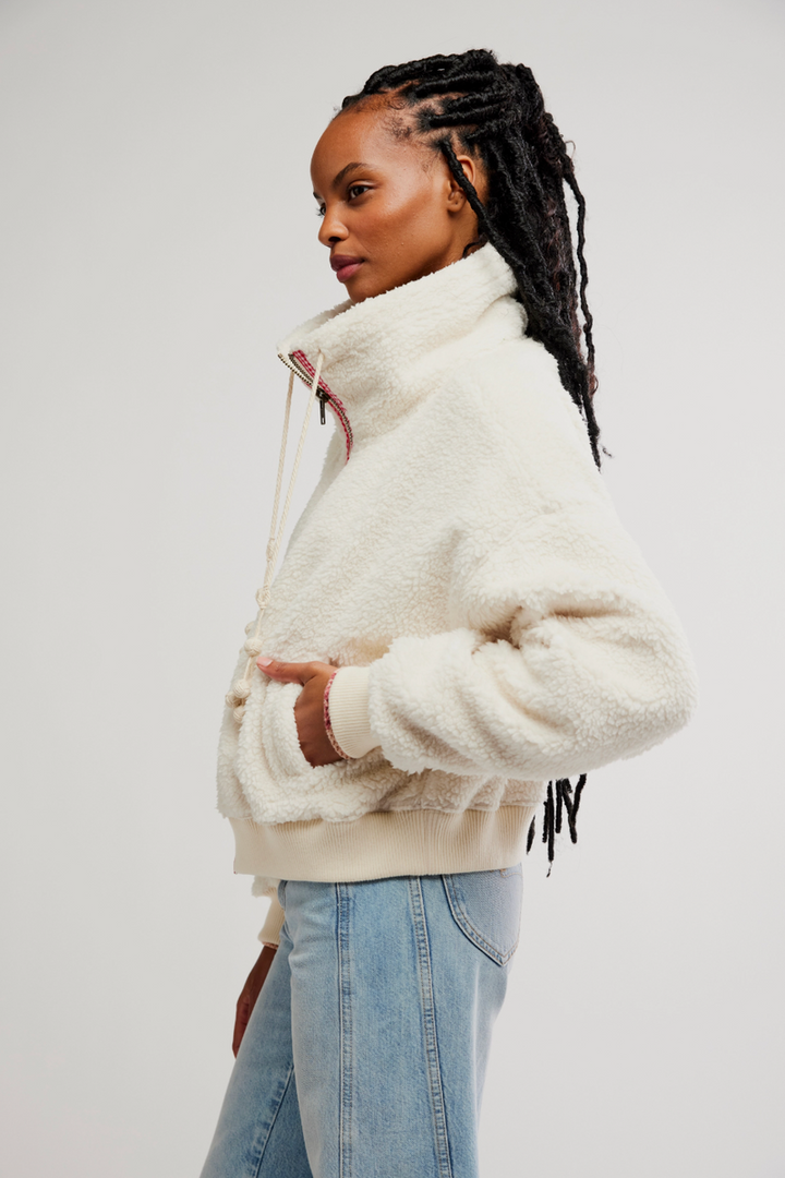 Free People - Alpine Sherpa Cardi in White Swan