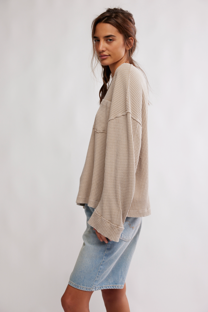 Free People - We The Free Dawson Pocket Thermal in Smoothe Stone