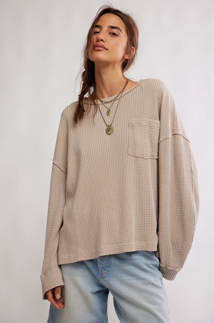 Free People - We The Free Dawson Pocket Thermal in Smoothe Stone