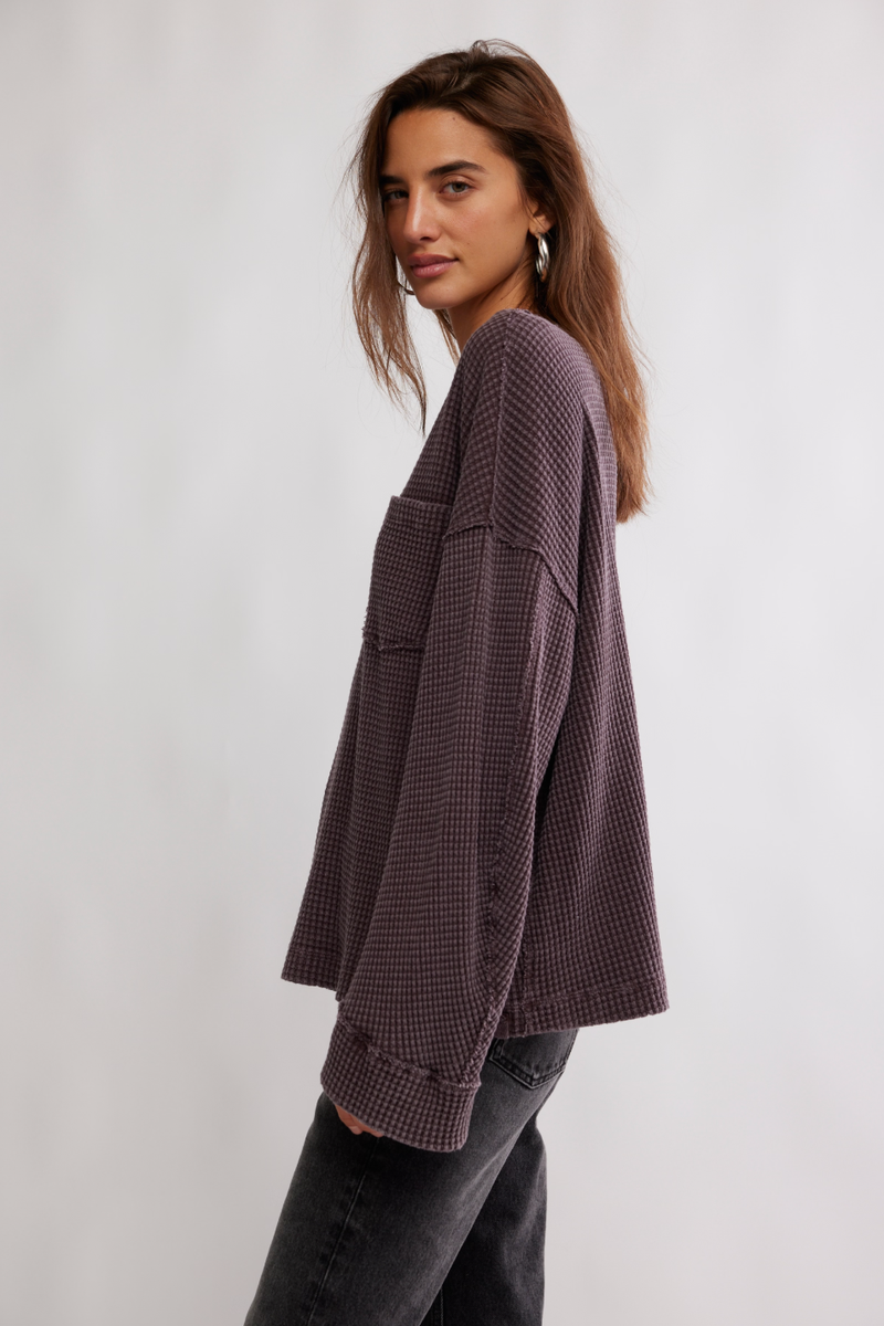 Free People - We The Free Dawson Pocket Thermal in Chocolate Grape