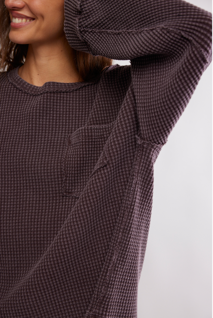 Free People - We The Free Dawson Pocket Thermal in Chocolate Grape