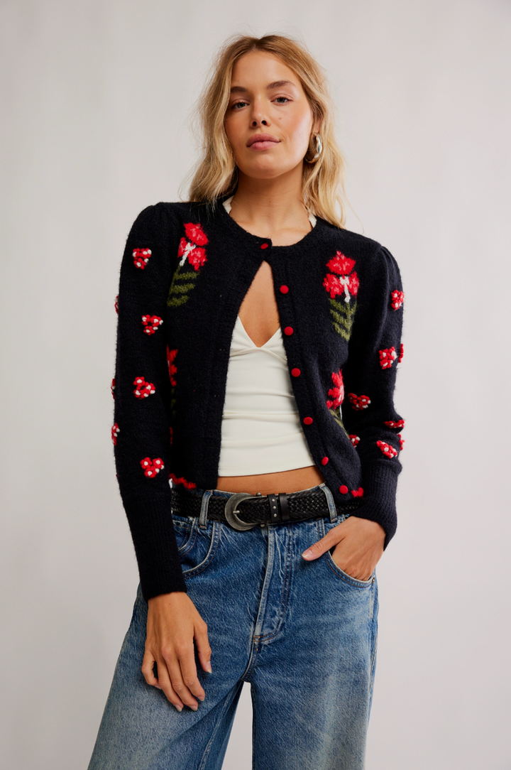 Free People - Nonna Sweater in Midnight Bloom Combo