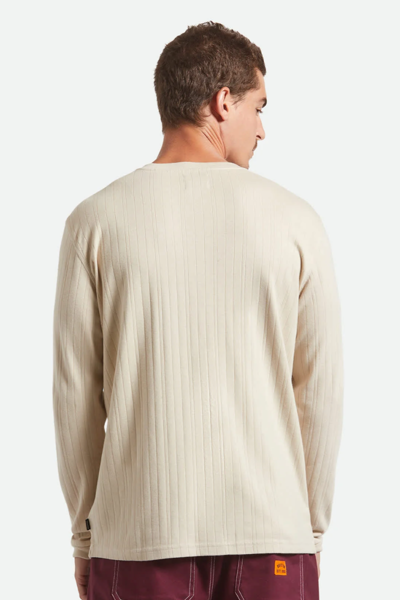 Brixton - Vintage Ribbed Henley in Beige