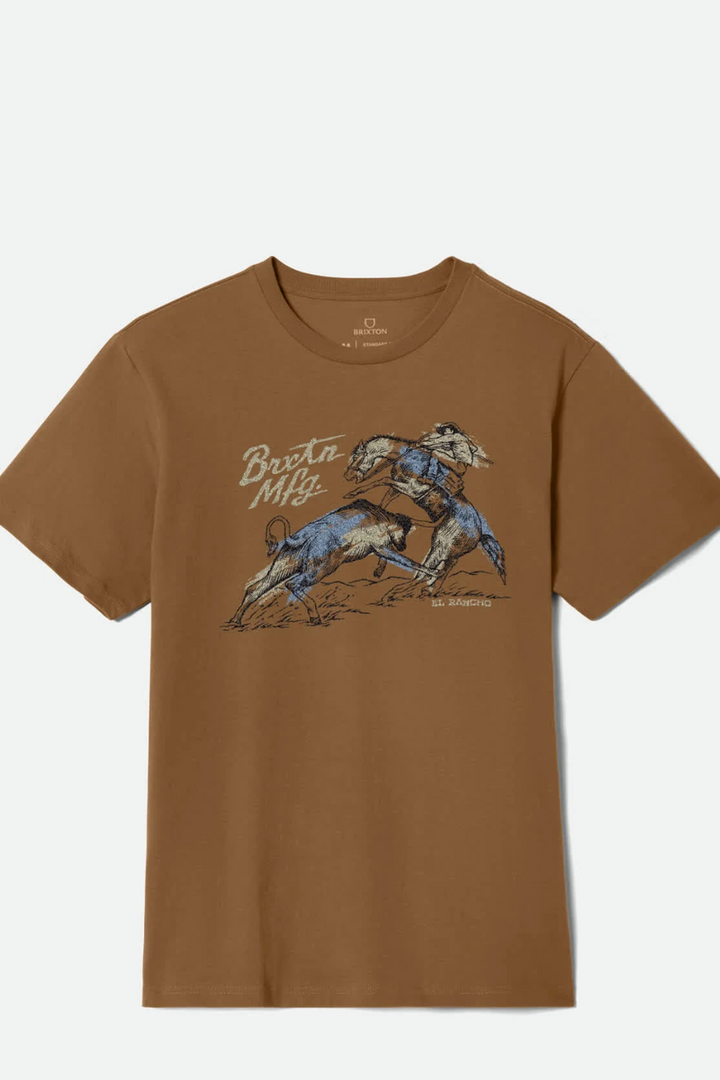 Brixton - Wellston Tailored Short Sleeve Tee Shirt in Washed Copper