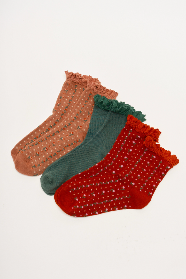 Free People - Ruffle Sock Pack in Merry and Bright