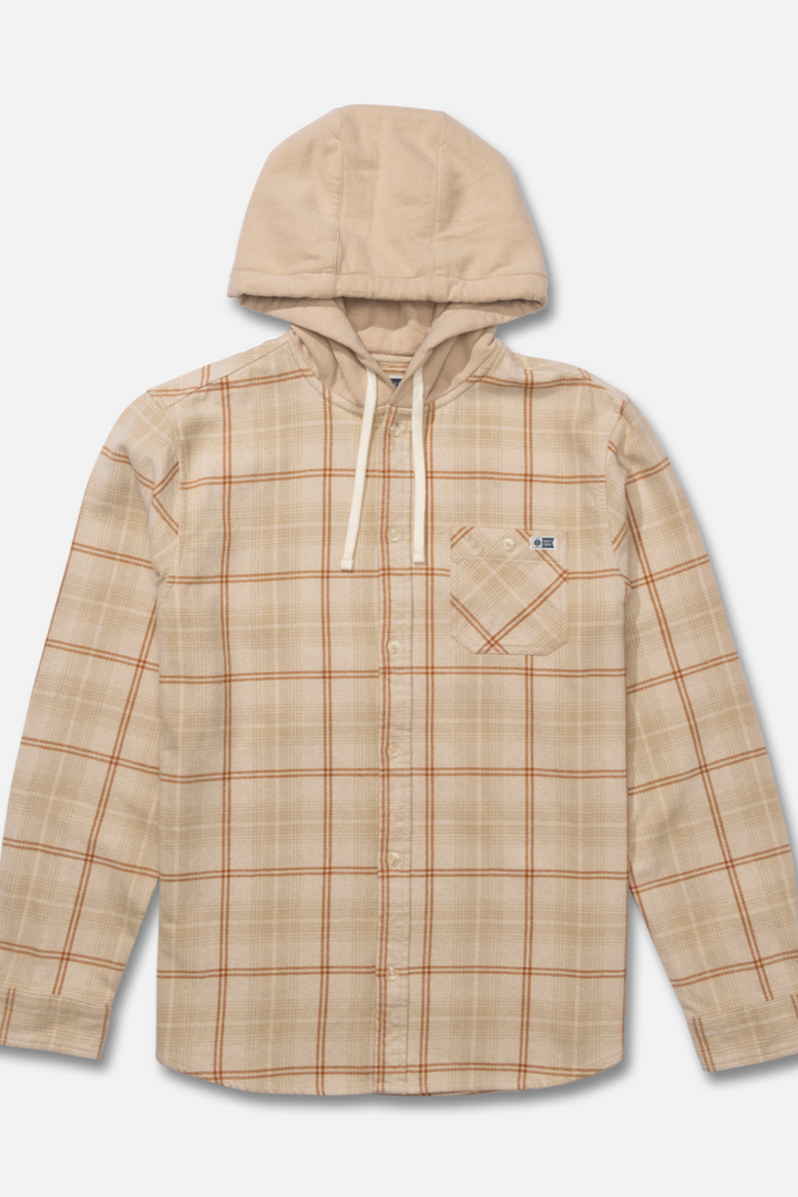 Salty Crew - Whitewash Hooded Flannel in Birch