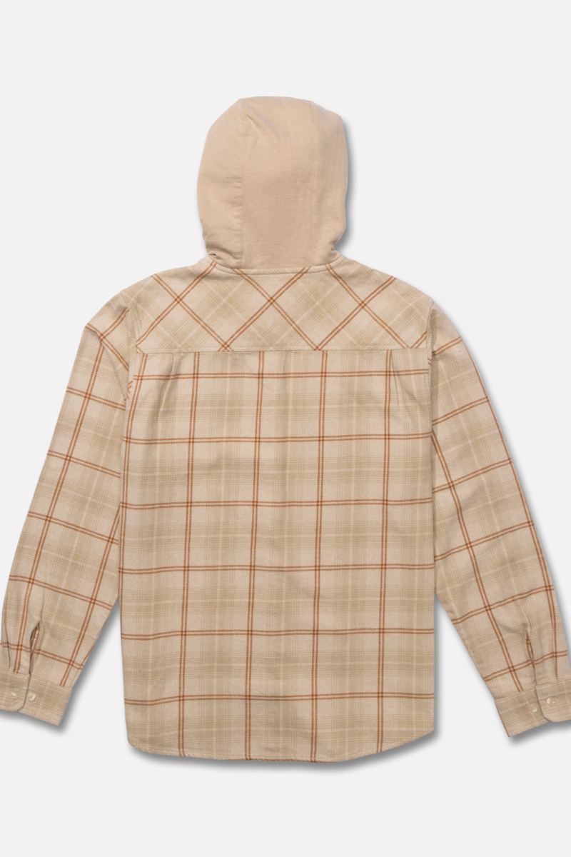 Salty Crew - Whitewash Hooded Flannel in Birch