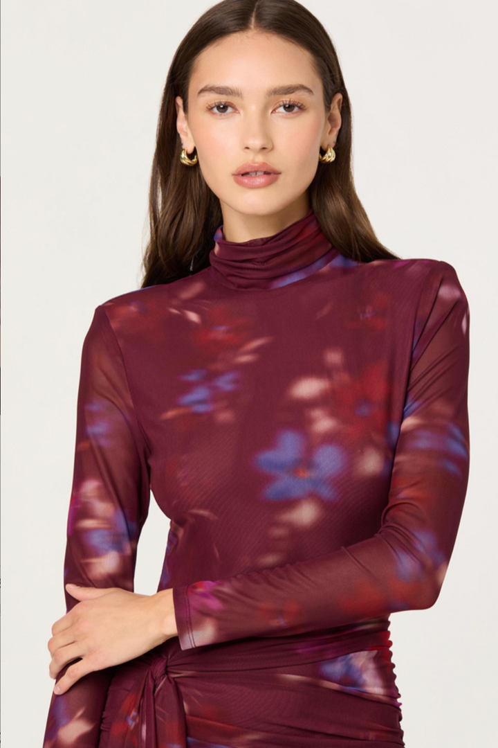 Astr - Aubriella Dress in Dark Plum Multi