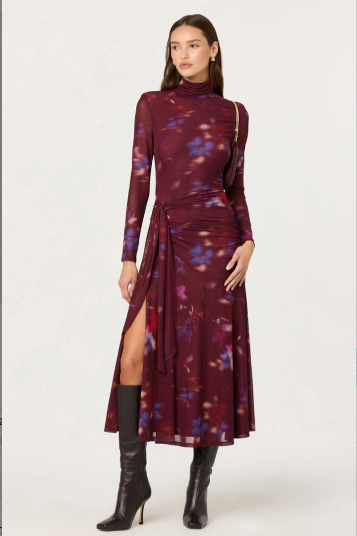 Astr - Aubriella Dress in Dark Plum Multi