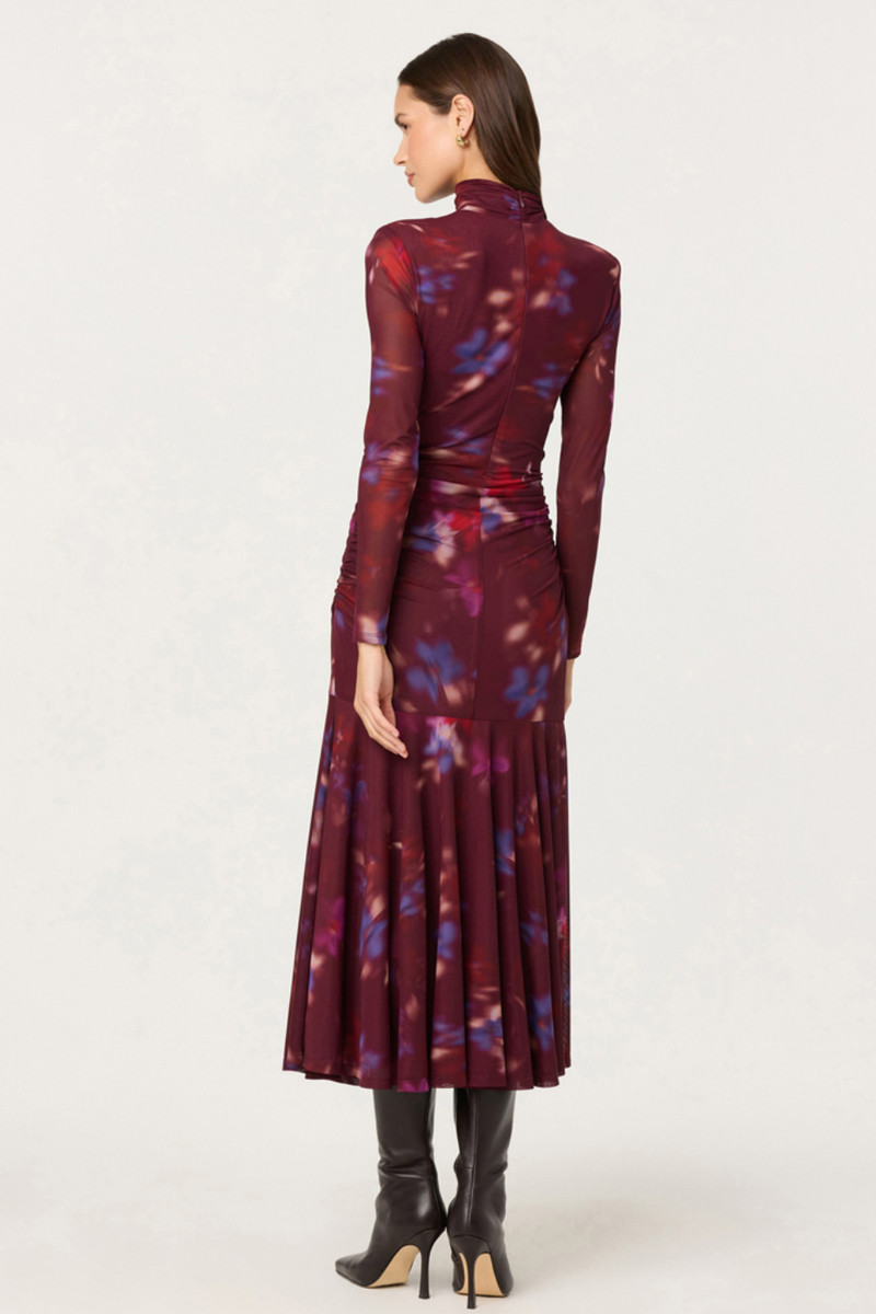 Astr - Aubriella Dress in Dark Plum Multi