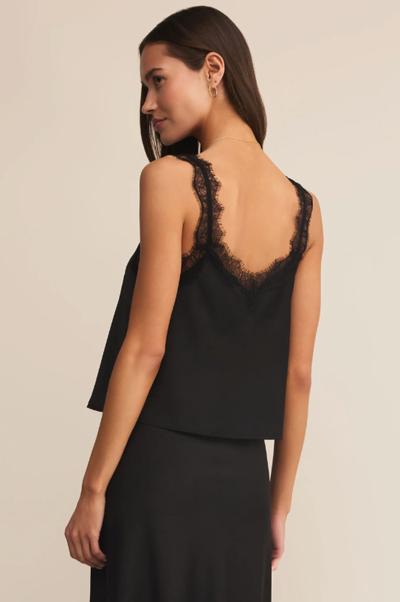 Z Supply - Uma Lace Satin Cami in Black