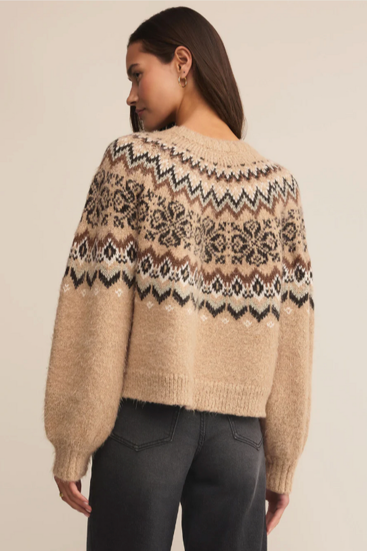Z Supply - Kenaby Fair Isle Sweater in Oatmeal Heather