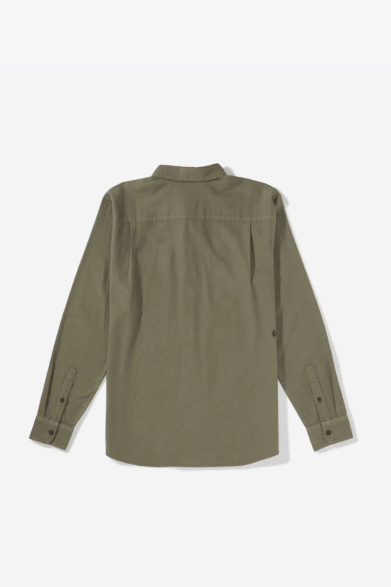 Volcom - Caden Solid Long Sleeve Shirt in Dark Olive