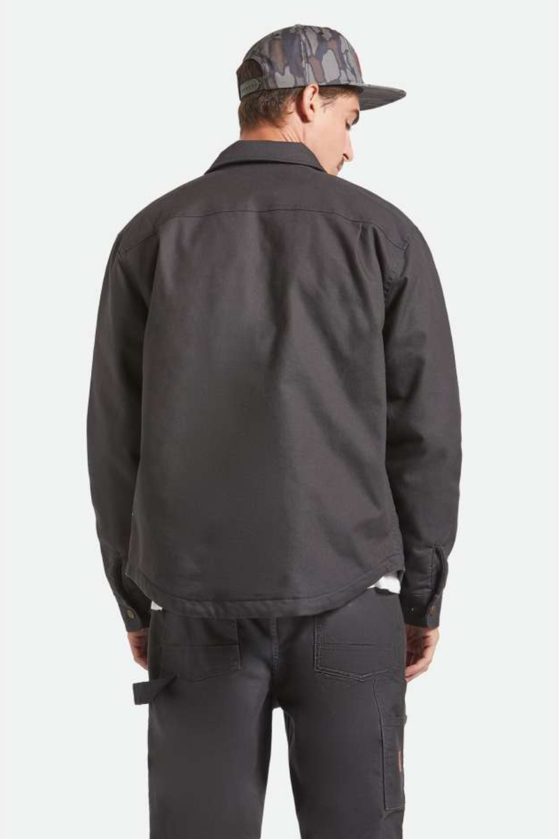 Brixton - Builders Stretch Lined Jacket in Washed Black/Red