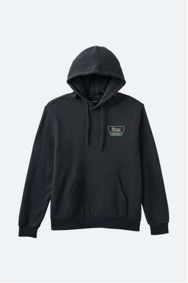 Brixton - Linwood Hoodie in Black/Mallard Green/Whitecap