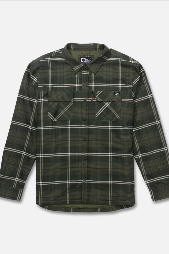 Salty Crew - Fathom Long Sleeve Tech Shacket in Green