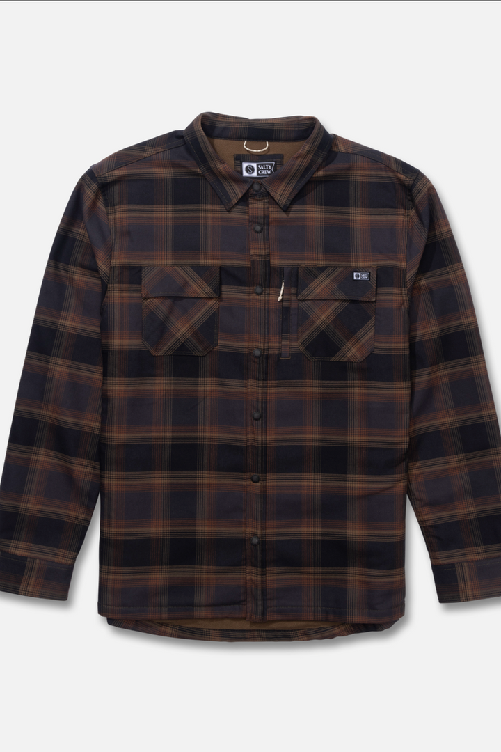 Salty Crew - Fathom Long Sleeve Tech Shacket in Phantom